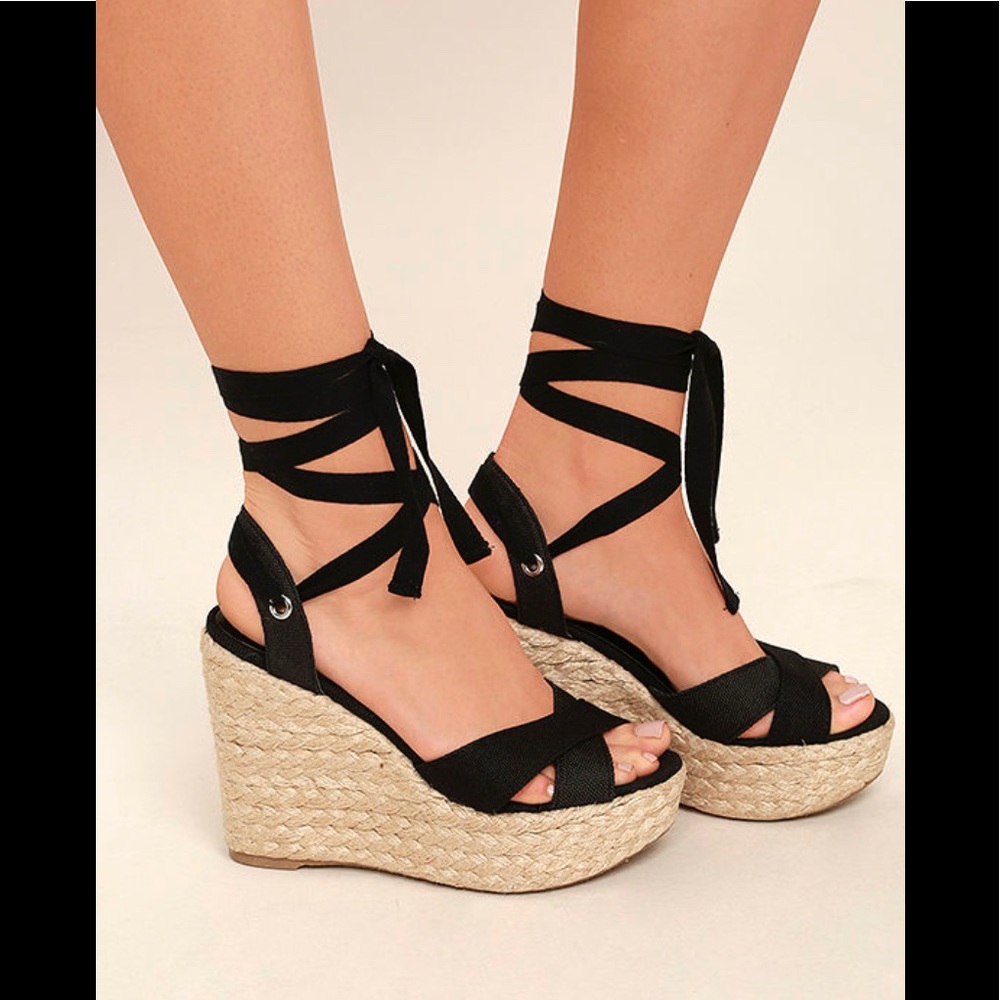 Lace up wedges